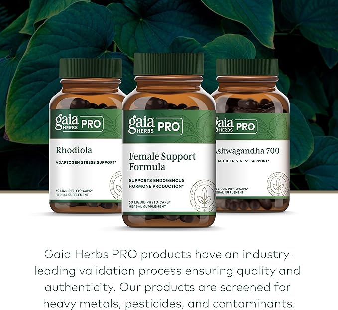 GAIA HERBS PRO Female Support Formula - Supports Healthy PMS & Menopause Fluctuations with Alfalfa Leaf, Black Cohosh Root Extract, Dandelion Root & More* - Vegan - 60 Liquid Phyto-Caps (60 Servings)