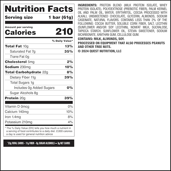 Quest Nutrition Overload Protein Bars, Chocolate Explosion, 20g Protein, 1g Sugar, 3g Net Carbs, Gluten Free, 12 Count