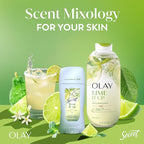 Olay Body Wash for Women, 24/7 Skin-Loving Freshness, Miami Mocktails, Plant Based Cleansers, Vitamin B3 & Antioxidant Blend, For All Skin Types, Lime It Up with Lime & Bergamot Scent, 22 fl oz