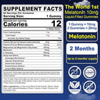 Nextdia Sugar Free Melatonin Gummies 10mg 20mg Magnesium Glycinate Melatonin for Adults, Ashwagandha, L-Theanine, B6, B12, Lemon Balm and Chamomile for Deep Relaxation, Antioxidant, Vegan, 60 Day