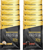 Transformation Protein Super Blend | Egg White, Collagen Peptides, and Plant Protein | 15 Billion CFU Probiotics | Digestive Enzymes | MCT Oil | Low Carb Shake for Men & Women | Variety, 10 pack