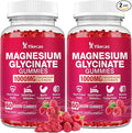 2 Pack Magnesium Glycinate Gummies 1000mg，Magnesium Gummies for Adults & Kids with L-Threonate, Magnesium Supplement for Relaxation, Calm, Sugar Free, Raspberry Flavor, 120 Count