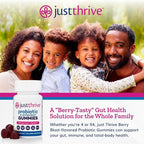 Just Thrive Probiotic Gummies - Kids, Men, and Womens Probiotic - for Digestive and Overall Health, 30 Count