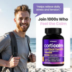 Cortisol Supplements for Women and Men - L-Theanine, Ashwagandha, GABA - High Cortisol Manager Reducer - Relaxation, Mood & Stress Support - Ginkgo Biloba, Bacopa Monnieri, 5-HTP - Made in USA