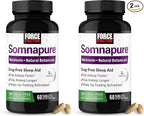 Force Factor Somnapure Drug-Free Sleep Aid for Adults for Occasional Sleeplessness with Melatonin & Valerian, Non-Habit-Forming Sleeping Pills, Wake Up Refreshed, 60 Tablets (Pack of 2)