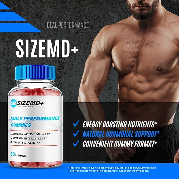 SizeMD+ Gummies, Official SizeMD + Gummies for Men - Maximum Strength Performance, All Natural Support Overall Health & Wellness, SizeMD Advanced Formula Support Gummy Reviews (1 Pack)