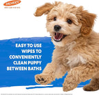 Palmer's Coconut Oil Puppy Wipes for Between Baths - Cocoa Butter Grooming Wipe for Dogs - Paraben & Phthalate Free Bath Towlettes, 100 Count