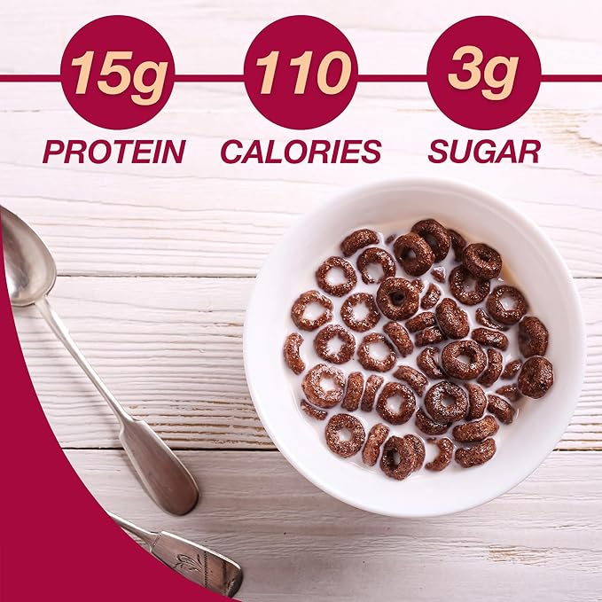ProtiDIET High Protein Chocolate Soy Cereal - Gluten Free, Low Fat Healthy Cereal for Adults - Perfect for a Protein Snack or Breakfast - 7 Pouches