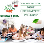 Lifeable Omega 3 for Kids Gummies | with Vegan DHA Supplement | Kids Omega 3 Fish Oil Alternative from Plant Based Flaxseed Oil | Great Tasting Supplement | 60 Gummies