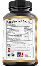 9-in-1 Immune Support Vitamin C (1000mg), Vitamin D3 (5000 IU), Zinc(22mg) with Elderberry, Turmeric, Echinacea, Ginger, Garlic and Pre+Pro-Biotic per Serving (120 caps per Bottle - 2 Month Supply)