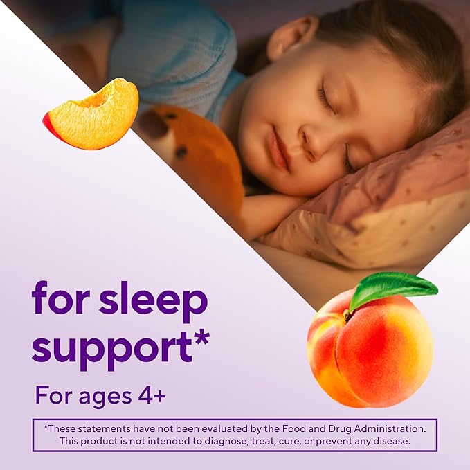 Vitafusion Kids Melatonin Gummy Supplements,Tropical Peach Flavored Sleep Support Supplements (1),50 Count (Pack of 2)