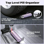 Zannaki Metal Travel Pill Organizer, Portable Waterproof Weekly Pill Box, Large Aluminum Alloy Pill Case Container, BPA Free 7 Day Daily Medicine Organizer Holder for Vitamin, Fish Oil, Supplement