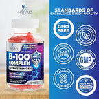 Vitamin B Complex Gummies - Extra Strength Super B Vitamin Gummy with Vitamin C For Immune Support - Energy Support Supplements with Folic Acid, Niacin, B6, B12 & Biotin for Men & Women - 120 Gummies
