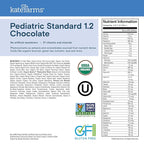 KATE FARMS Organic Pediatric 1.2 High Calorie Chocolate Nutrition Shake, 12g Protein, 27 Vitamins and Minerals, Meal Replacement, 8.45 oz (12 pack)