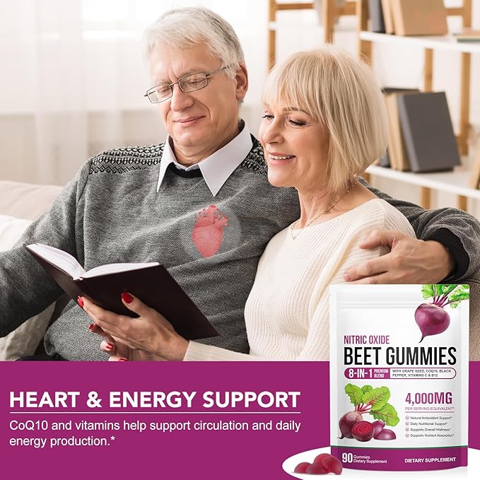 Total Beets Soft Chews,Beet Root Gummies with Vitamins C & B12,L-Arginine & L-Citrulline,Grapeseed Extract,Antioxidants, Blood Flow, Healthy Energy Supplement with Elite Ingredients,180 Capsules