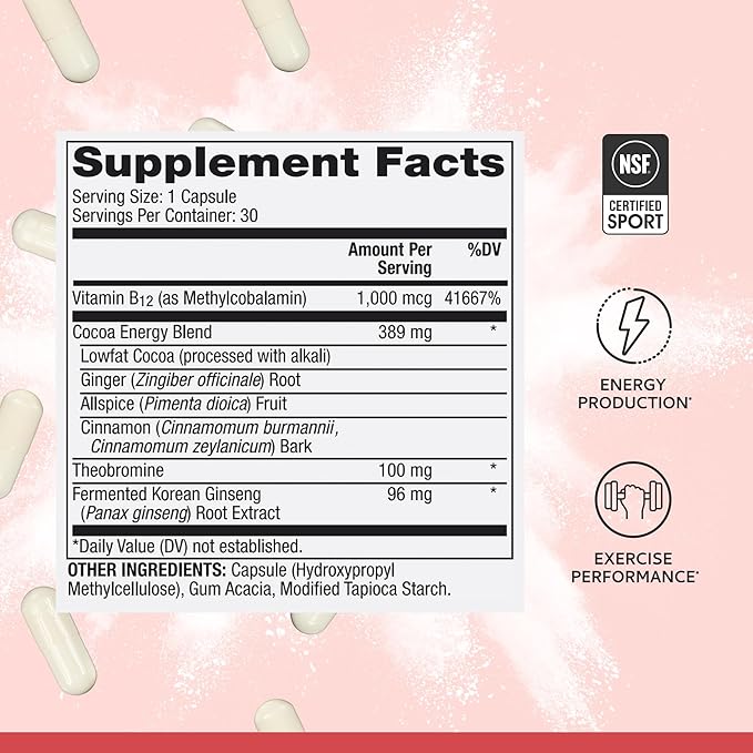Dr. Mercola Pure Power Energy Boost, 30 Servings (30 Capsules), Ginseng + B12, Dietary Supplement, Boosts Physical & Mental Energy, Non-GMO (Pack of 2)