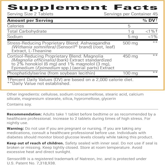Integrative Therapeutics Cortisol Manager - Balance Cortisol & Support Relaxation for Restful Sleep* - Includes Ashwagandha & L-Theanine for Confidence with Less Stress* - 90 Tablets (45 Servings)