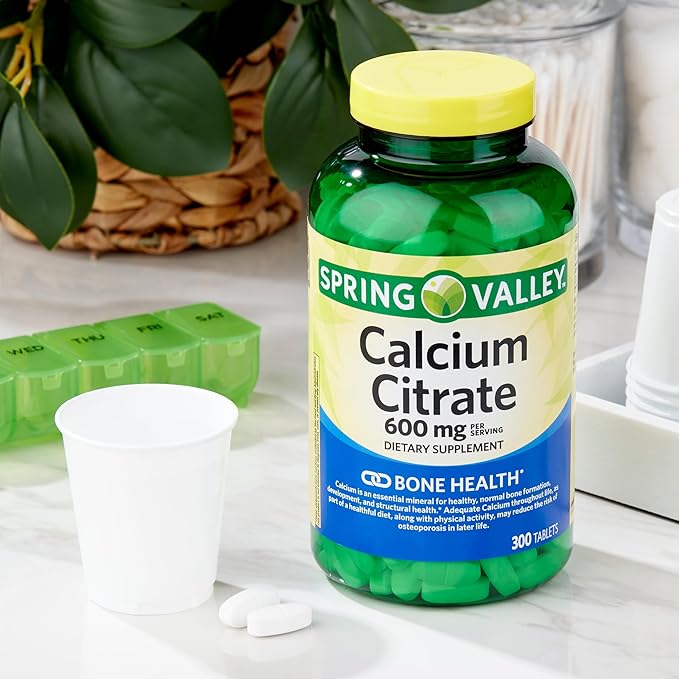 Calcium Citrate 600mg Tablets - Pure Calcium Citrate Supplement, 300 Count - Supports Bone Health and Wellness, Citrato de Calcio, High Absorption Calcium 600 mg