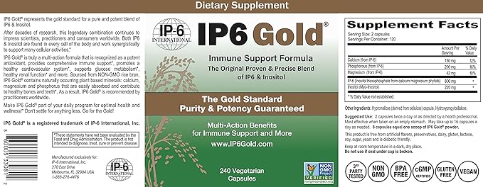 IP6 Gold Immune Support Formula, 240 Vegetarian Capsules