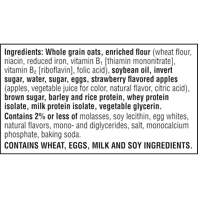 Nutri-Grain Power-Fulls Soft Baked Oat Bites, Protein Snacks, Whole Grain, Strawberry (5 Boxes, 20 Pouches)