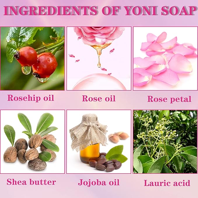 Yoni Soap Bars PCS Of 2, Ph Balance for Women Yoni Wash Vaginial Deodorants, Organic , Handmade Vagina Soap Natural Feminine Wash, Vaginal Care Soap with Bubble Net 3.53 oz