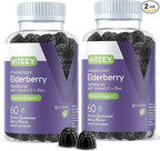 Viteey Sambucus Elderberry Gummies for Adults – Elderberry Vitamin C and Zinc Immunity Gummies - Vegan, Gluten-Free – 120 Count
