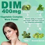 DIM Supplement Women 400mg, Estrogen Supplement for Women, Sugar Free DIM Gummies for Men & Women w/ Biotin, Flaxseed Oil, Burdock, Calendula, BioPerine for Hormone Balance, Menopause & Prostate 60Cts