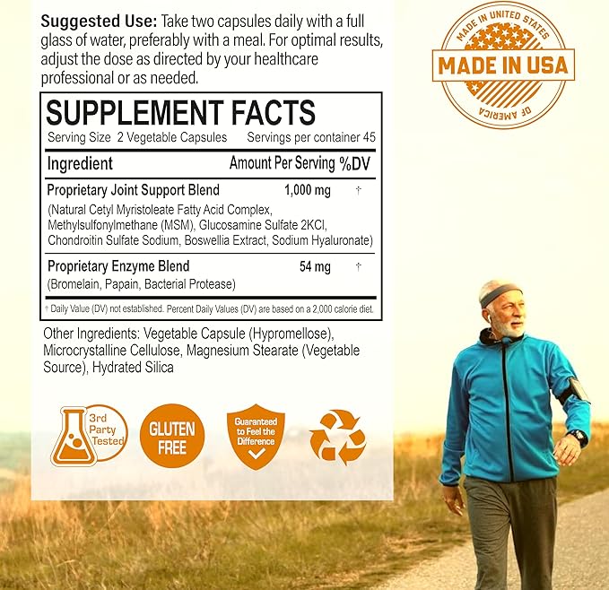 NANOWELL, Cetyl Myristoleate Complex, CMO, Ultra Support for Relief from Joint Discomfort and Stiffness, Advanced Joint Mobility & Comfort Formula 90 Capsules