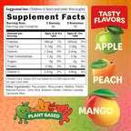 Bear Bites Gummies-Plant Based Kids Protein Gummy– Vegan, Sugar-Free, Gluten-Free, Vitamin C – Immunity Booster, Protein Snacks –Tasty Apple, Peach, Mango Flavors –90 Count –No Artificial Flavors