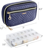 BAGSFY Pill Organizer Case 2 Times a Day- Weekly Medicine Organizer Travel Pill Box with Removable 7 Day Medicine Case Container for Fish Oil, Vitamin, Supplement