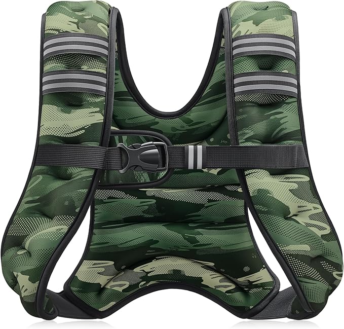 ZELUS Weighted Vest, 6lb/8lb/12lb/16lb/20lb/25lb/30lb Weight Vest with Reflective Stripe for Workout, Strength Training, Running, Fitness, Muscle Building, Weight Loss, Weightlifting