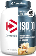 Dymatize ISO100 Whey Protein Powder Isolate, Vanilla, 25g of Protein, 3 Pound, 5.5g BCAAs, Less Than 120 Cal., Gluten Free, 1g Fat, 1g Sugar, 2g Carb (45 Servings)