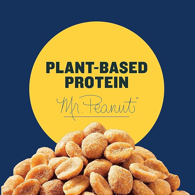 PLANTERS Sweet and Spicy Peanuts, Plant-Based Protein, Sweet & Spicy Party Snacks, Peanut Snack, 16 Oz Jar (Pack of 1)