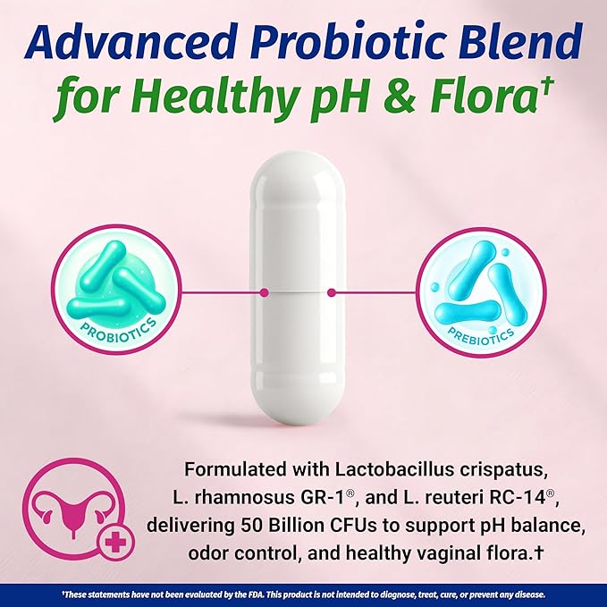 1 Body Cranberry Probiotics for Women, 50 Billion CFU, Cranberry Pills with Prebiotics, D-Mannose & Vitamin C, Vaginal Probiotics for Microbiome Balance, Digestive & Immune Support, 60 Vaginal Pills