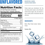 Isopure Clear Protein Water with Electrolytes, 15g Whey Protein Isolate, Zero Sugar, Unflavored, 20 fl oz Bottles, 12-Pack