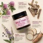 Wild Yam Cream for Hormone Balance – Progesterone Cream Alternative for PMS & Menopause Relief – Made with Organic Hormone Balancing Extracts - 2oz