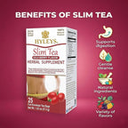 Hyleys Slim Tea Goji Berry Flavor - Weight Loss Herbal Supplement Cleanse and Detox - 25 Tea Bags (6 Pack)