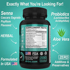 Colon Cleanser Detox for Weight Flush - 15 Day Intestinal Cleanse Pills & Probiotic - Fast Natural Laxative for Constipation Relief - Bowel Movement Supplements for Stomach Bloating, Gut Loss Support