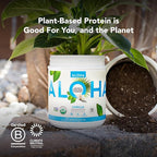 ALOHA Organic Plant Based Protein Powder, Stevia Free, Vanilla, 19.6 oz, 15 Servings PACKAGING MAY VARY