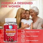 Probiotic for Women Gummies,Feminine Balance Gummies, -1200 Billion Compound, Digestive & Immune Support, Supports Vaginal Health Prebiotics, Natural Cranberry Flavor, Vegan, 60 Gummies