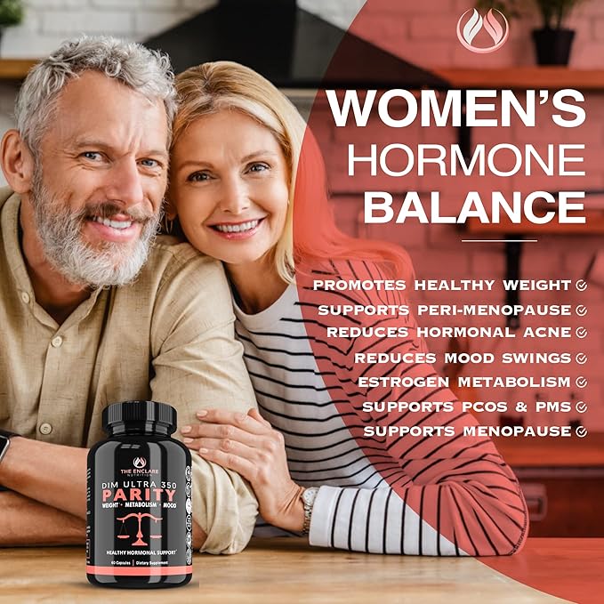 THE ENCLARE NUTRITION DIM Supplement 350mg Estrogen Balance for Women & Men, Hormonal Acne, Menopause Support, Metabolism, PCOS, Bodybuilding. Diindolylmethane 60 Capsules, Broccoli, Vegan (1)