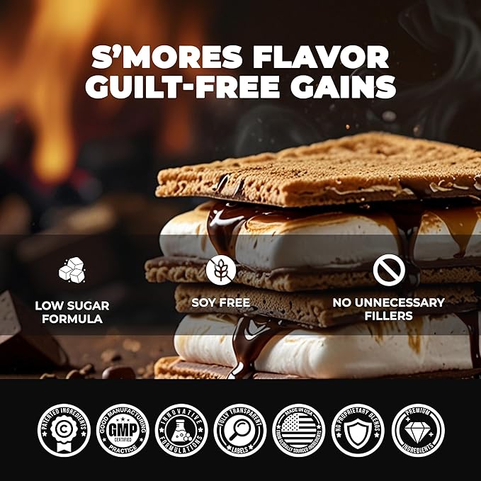 Underground Bio Labs Panda Fuel Premium Protein Whey,Hydrolyzed Collagen,Casein,Probiotics, Enzymes, Keto Friendly,Time Release, 25 Servings (2.5 Pound, Campfire S'Mores)