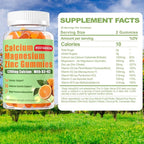 Calcium Magnesium Zinc Gummies for Adult: 1200mg Calcium Citrate 400mg Magnesium Glycinate with D3 B12 - Sugar Free High Absorption Supplement for Women Men (60 Count(Pack of 2))