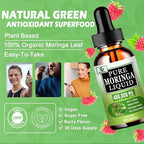 Organic Moringa Liquid Drops for Energy,Metabolism Immune Support,Moringa Leaf Extract 6X Absorption Than Powder Capsule Gummies,Green Superfood Supplement for Women Men