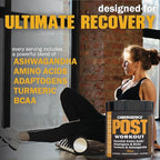 Post-Workout Gummies, Recovery Accelerator, Support Muscle Recovery & Joint Health, Essential Amino Acids, with Ashwagandha & Curcumin, BCAAs, Citrus Flavor, 60 Gummies, 30 Servings