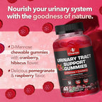 Potent Cranberry Gummies with D Mannose - Urinary Tract Health for Women & Men, Urinary Flush & Bladder Fast-Acting Support Supplements with Hibiscus Powder, 180 Count