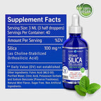 SiPower Silica Vegan Collagen, Supplement Drops-Liquid Mineral Orthosilicic Acid (CH-OSA) + Fulvic Acid. Natural Collagen Booster for Joints, Bones, Hair, Skin, Nails, Immune & Digestive Health-4oz
