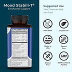 LifeSeasons - Mood Stabili-T - Positive Mood Booster - Enhanced Calmness and Happiness - Relaxed and Balanced Mind - Contains Rhodiola, Ginkgo Biloba, and Vitamin D3 - (60 Capsules)