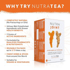 Nutra Tea NutraJoint – Joint Care Tea – Arthritis Support Blend – Curcumin, Green Tea and Piperine – 40 Enveloped Tea Bags – Herbal Infusion – 2 Pack
