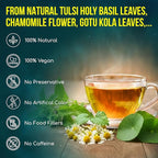 FreshDrinkUS, Tulsi Sleep Tea Bags | 75 Tea Bags | Herbal Blend with Tulsi Holy Basil, Chamomile, Gotu Kola, Ashwagandha & Peppermint | Naturally Caffeine-Free, Relaxing Evening Herbal Tea. Vegan